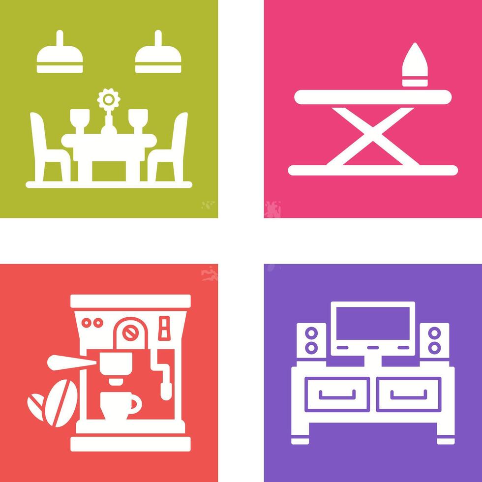 Iron Board and Table Icon vector