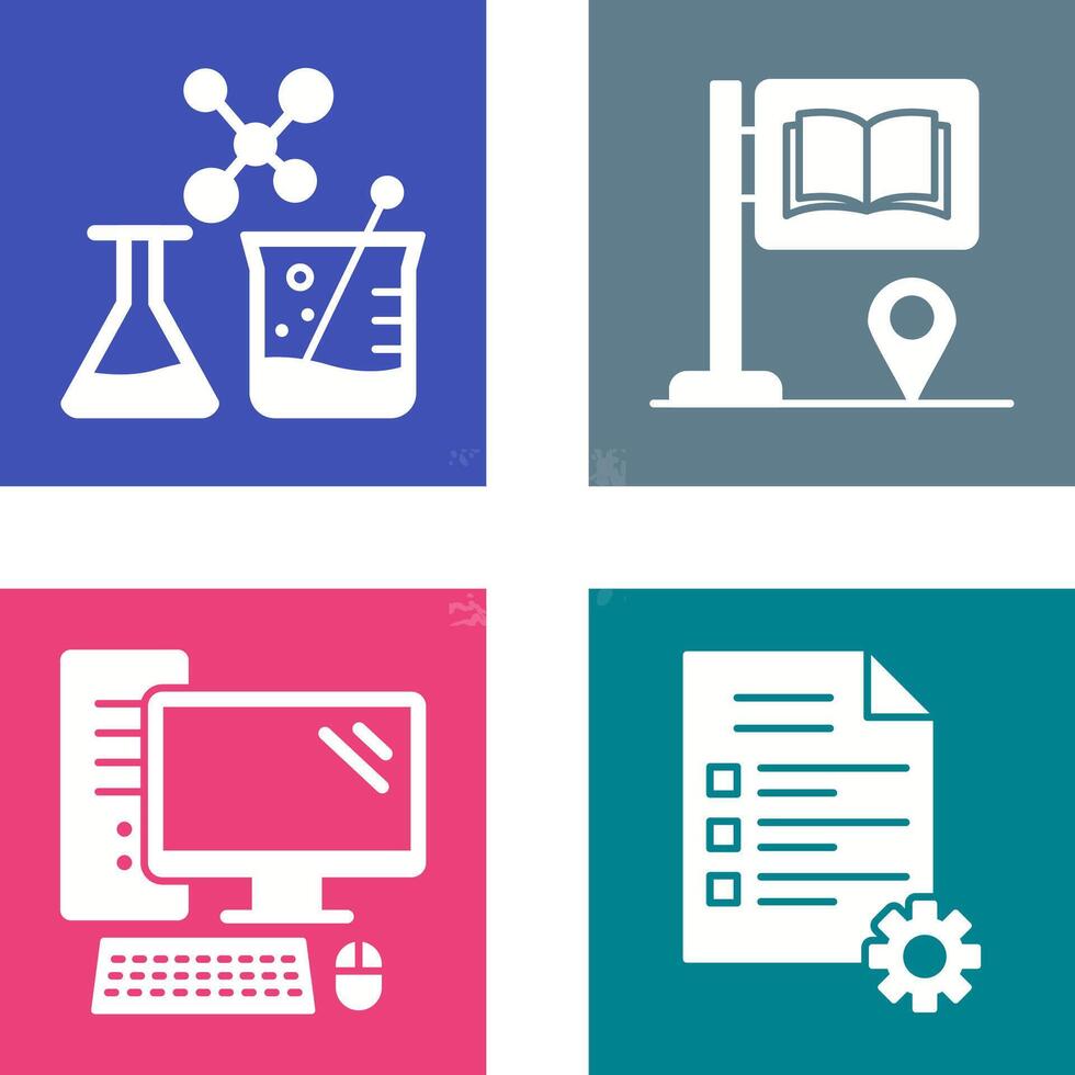 Sign Board and Chemistry Icon vector