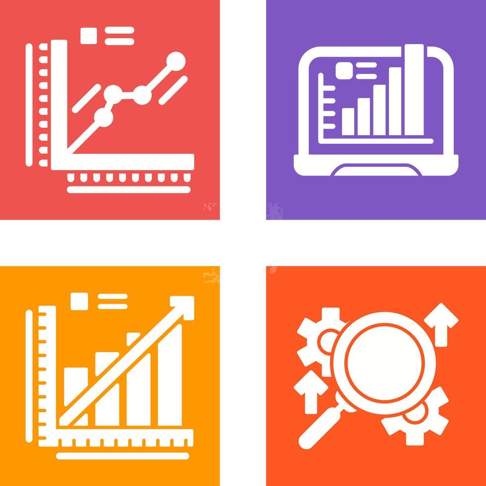 Graph and Laptop Icon vector