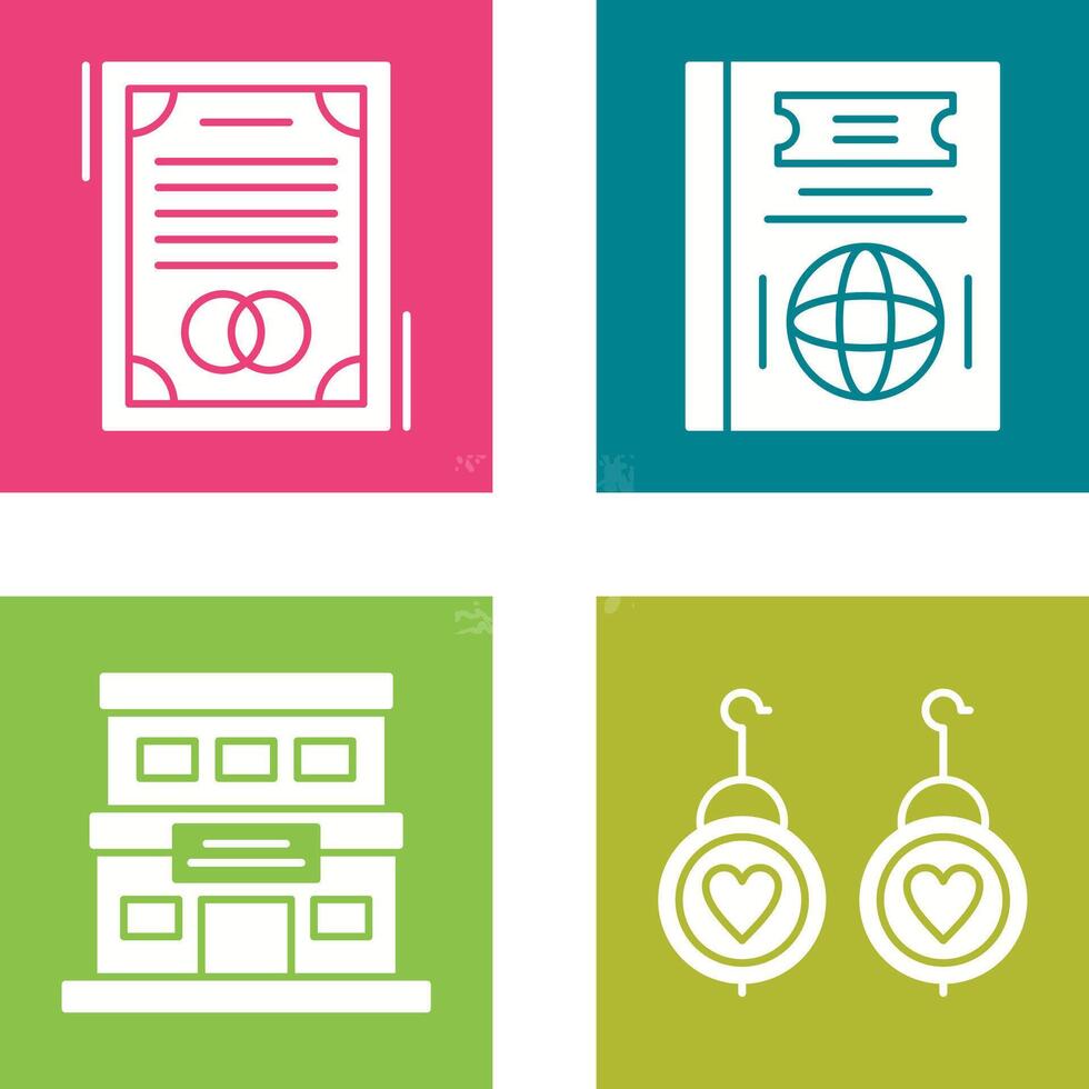 Wedding and Passport Icon vector