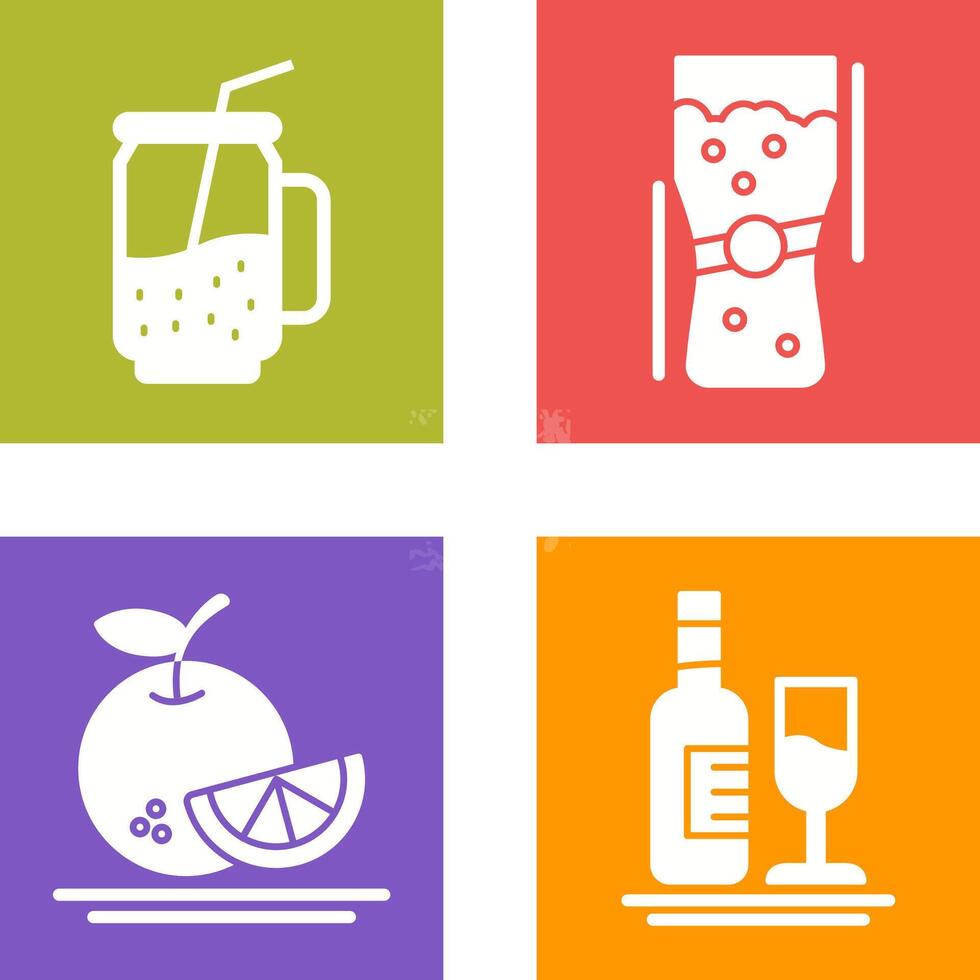 Cocktail and Pint Of Beer Icon vector