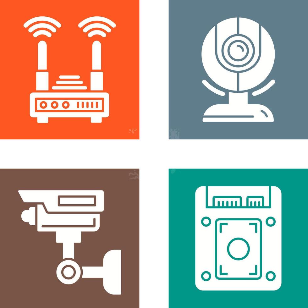 Router and Web Cam Icon vector