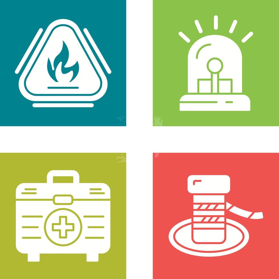 Caution Fire and Siren Icon vector