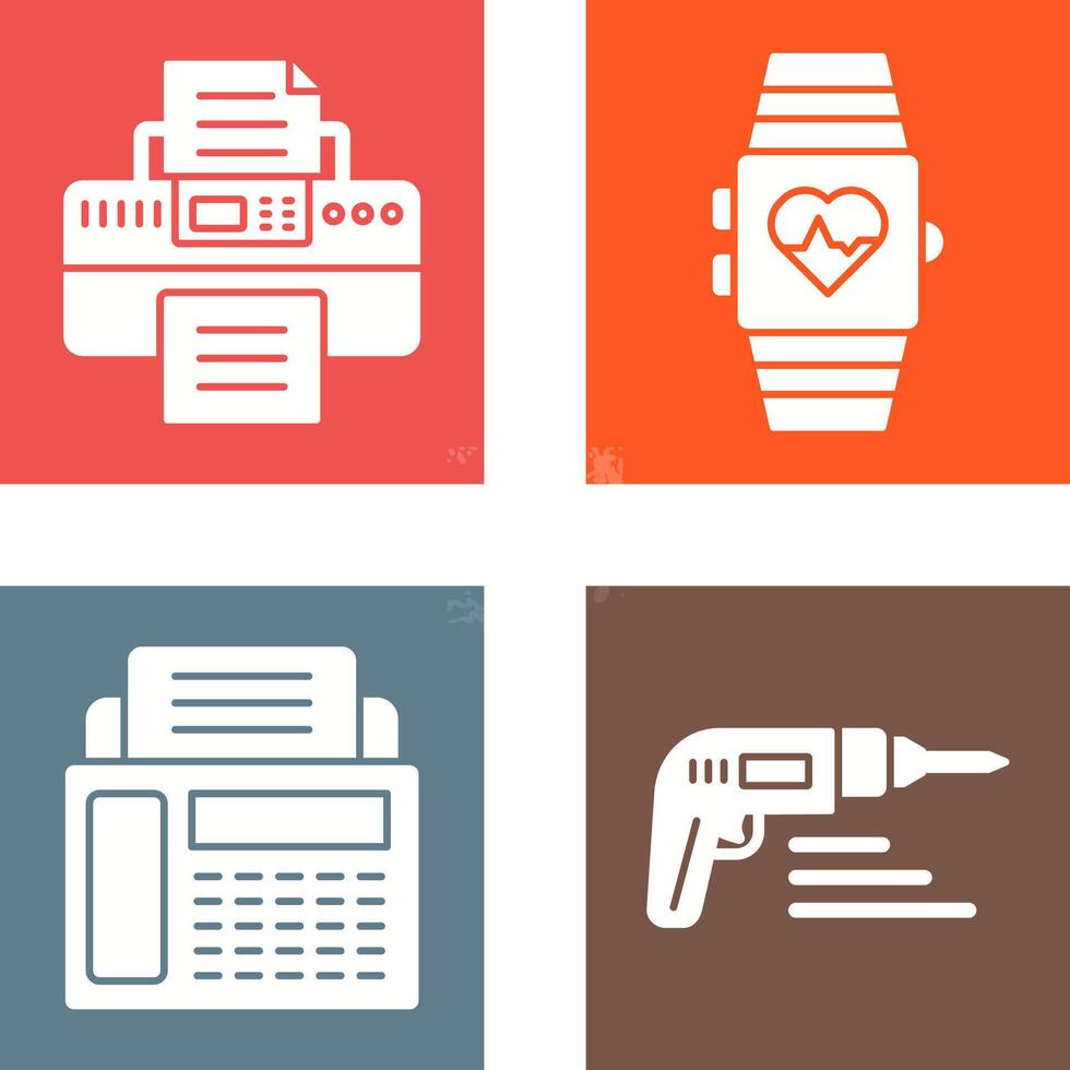 Smartwatch and Printer Icon vector