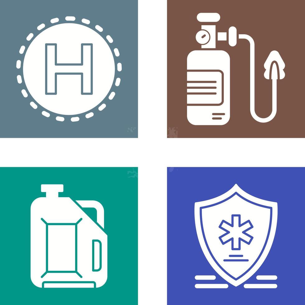 Helipad and Oxygen Icon vector