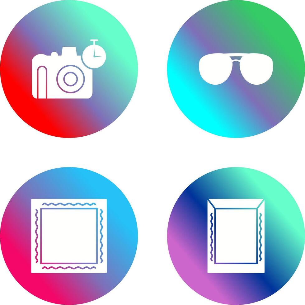 glasses and timer on camera Icon vector