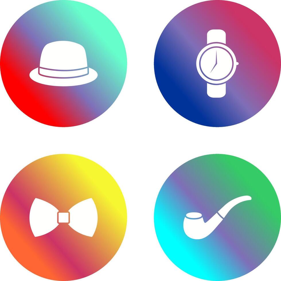 sombrero y reloj icono vector