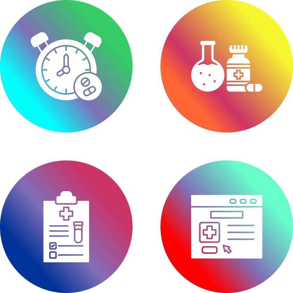 Clock and test tube Icon vector