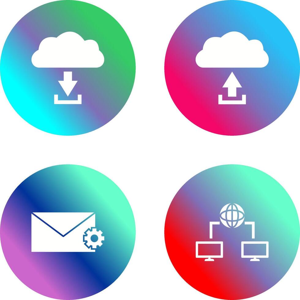 download from cloud upload to cloud Icon vector