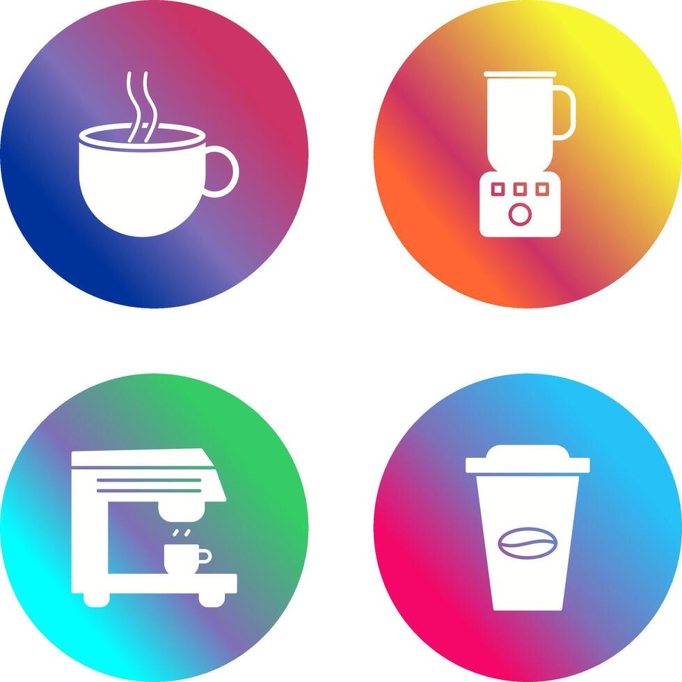 Hot Coffee and Coffee Blender Icon vector