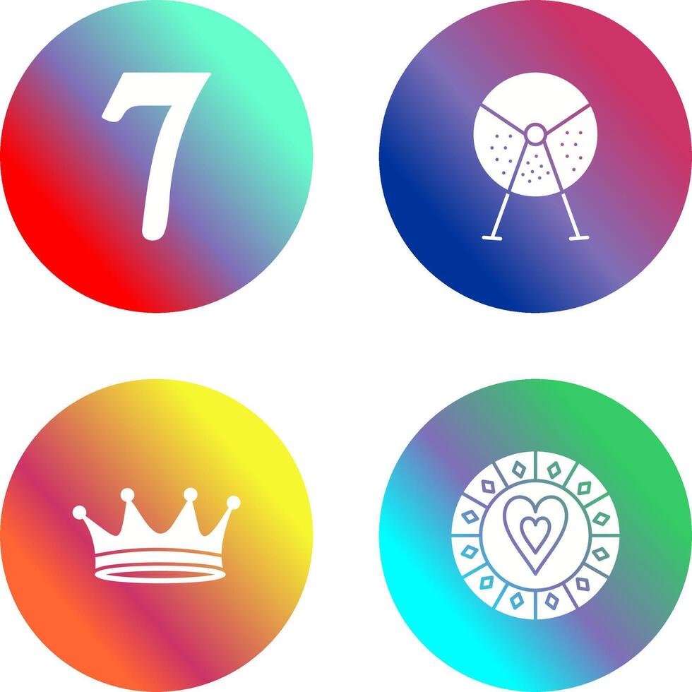 number sevens and lottery machine Icon vector