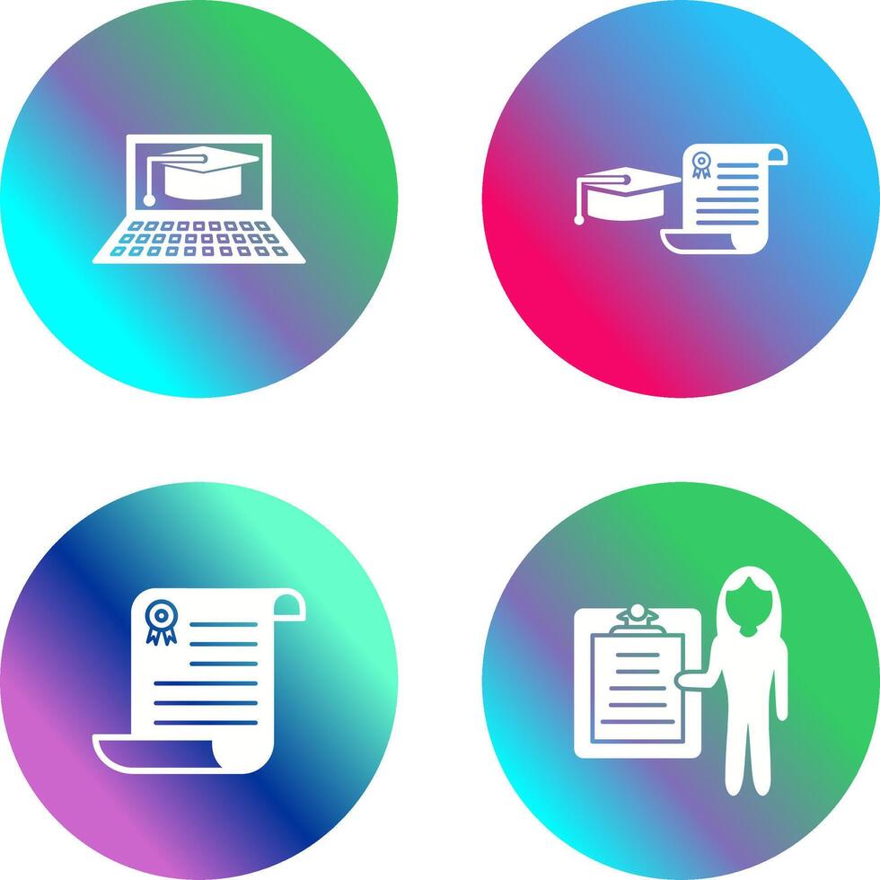 Online Graduation and Graduation Icon vector