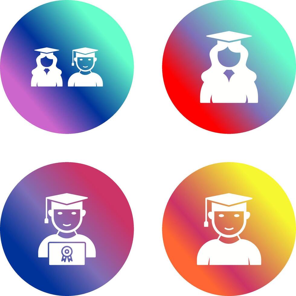 Graduates and Female Graduate Icon vector