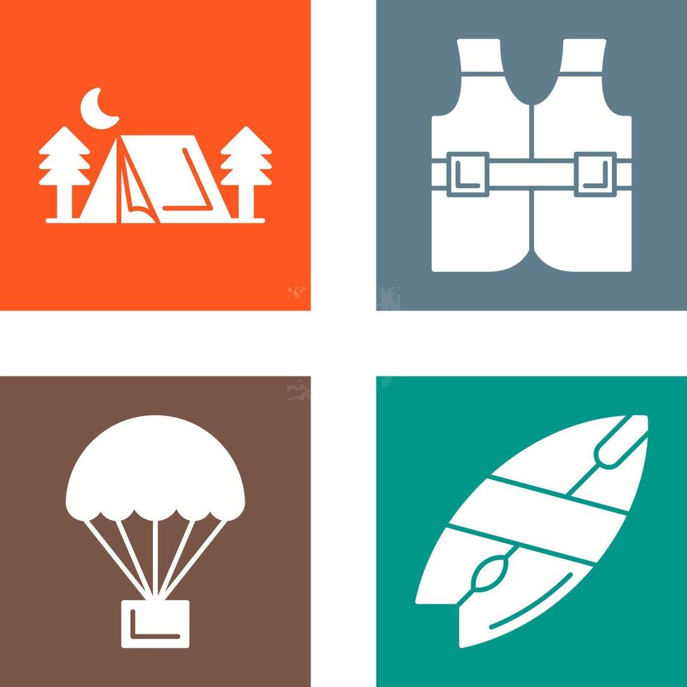 Tent and Life Icon vector