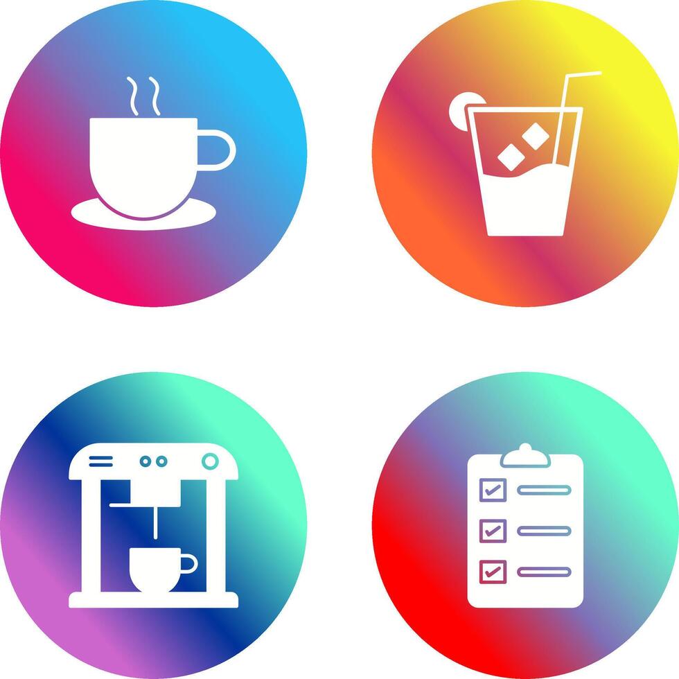 hot coffee and whiskey sour Icon vector