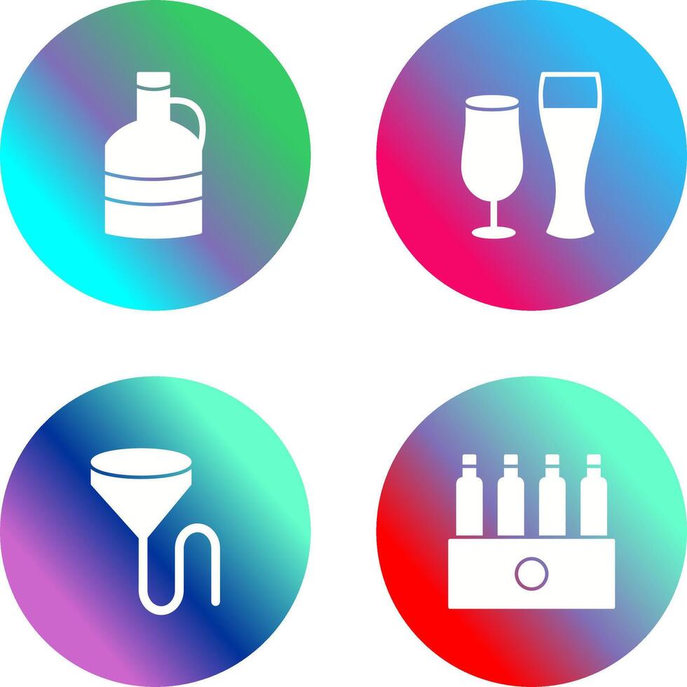 moon shine and beer glasses Icon vector