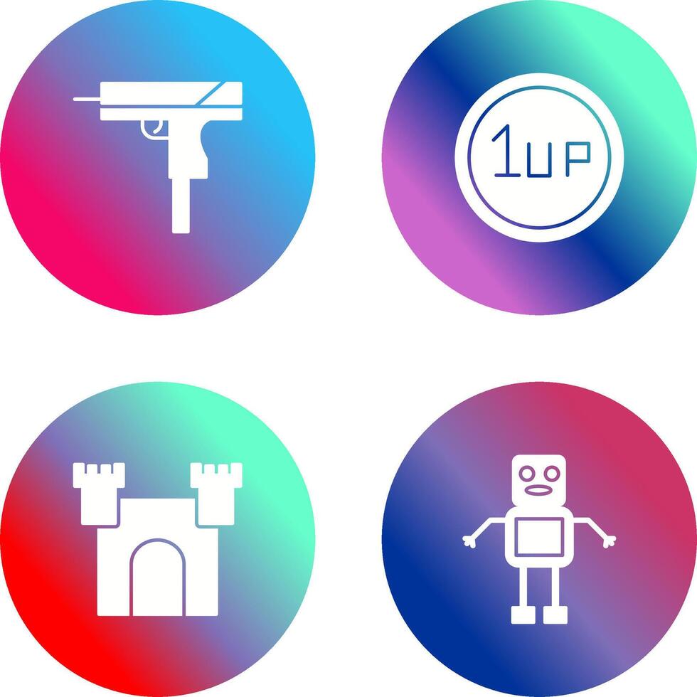 Gun and 1UP Icon vector