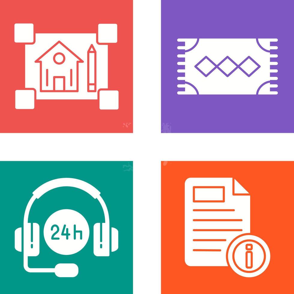 blueprint and rug Icon vector