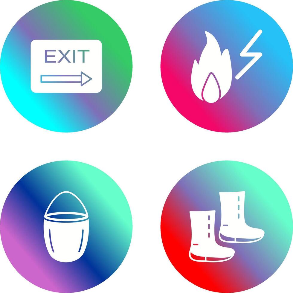 exit and electricity fire Icon vector