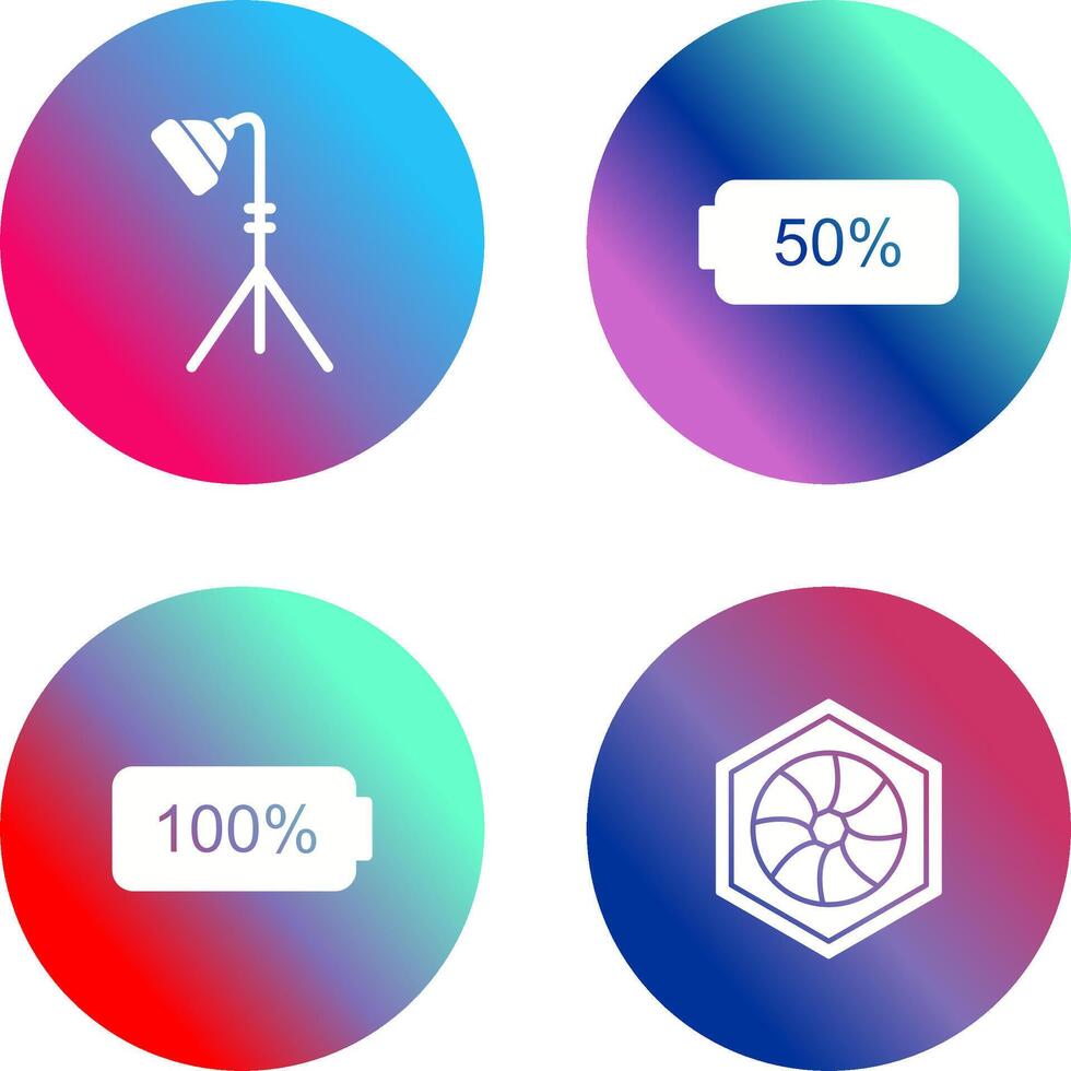 light stand and half battery Icon vector