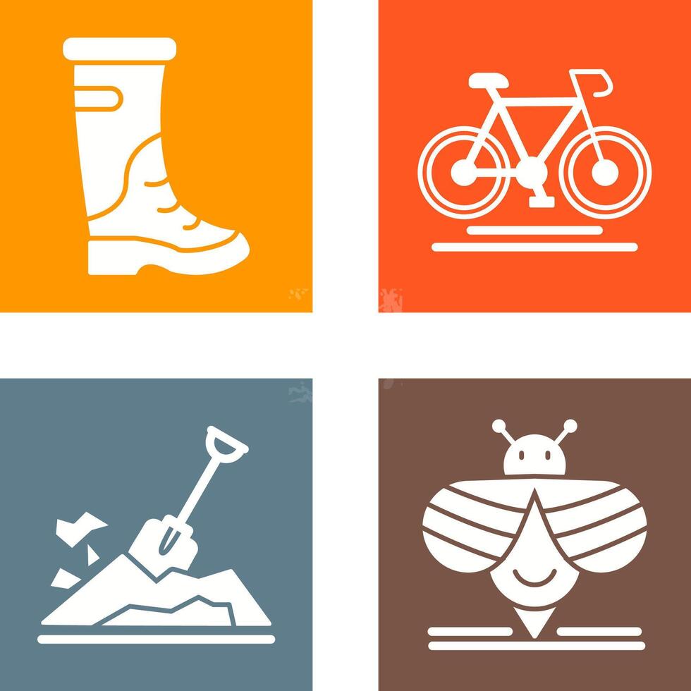 Rain Boots and Cycling Icon vector