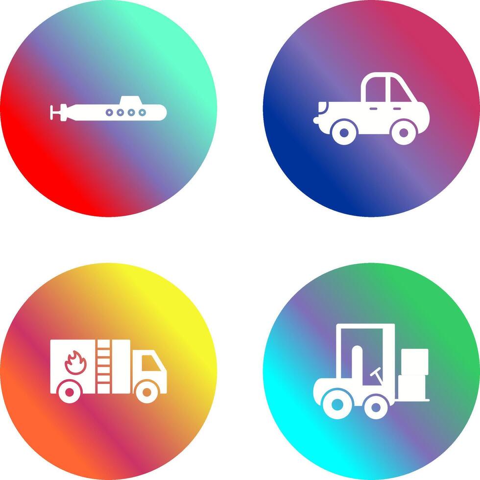 Submarine and Pickup Icon vector