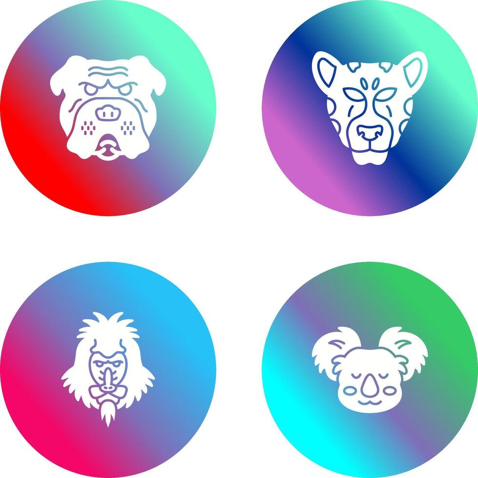 Bulldog and leopard Icon vector