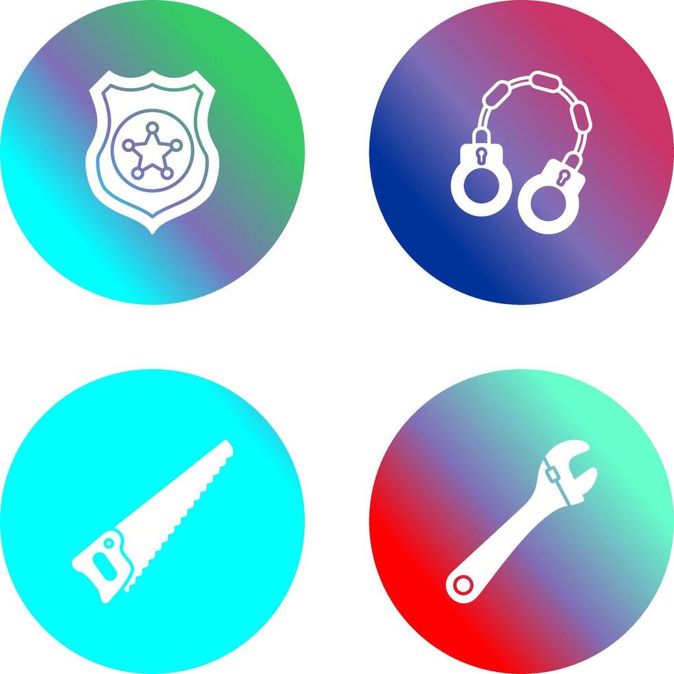 Police shield and Handcuff Icon vector