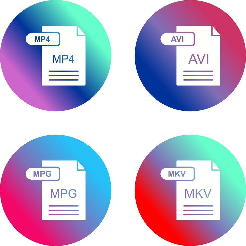 MP4 and AVI Icon vector
