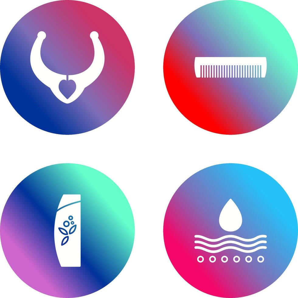 Necklace and Comb Icon vector