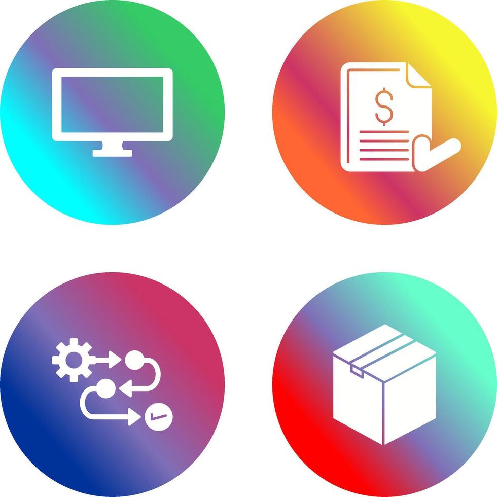 Monitor and Invoice Icon vector