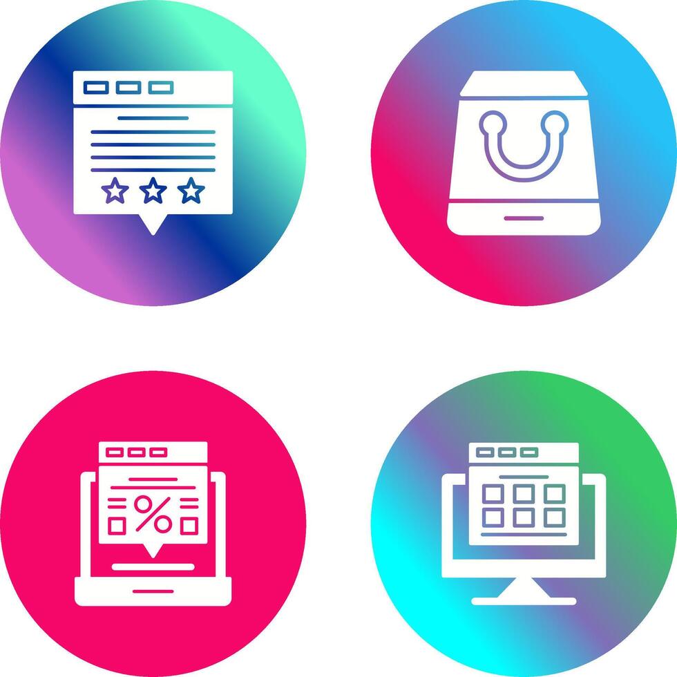 Review and Shopping Bag Icon vector