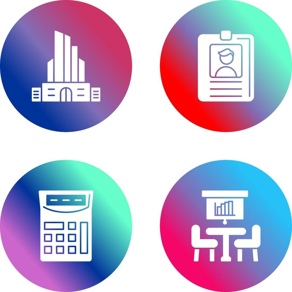 Id Card and Office Building Icon vector