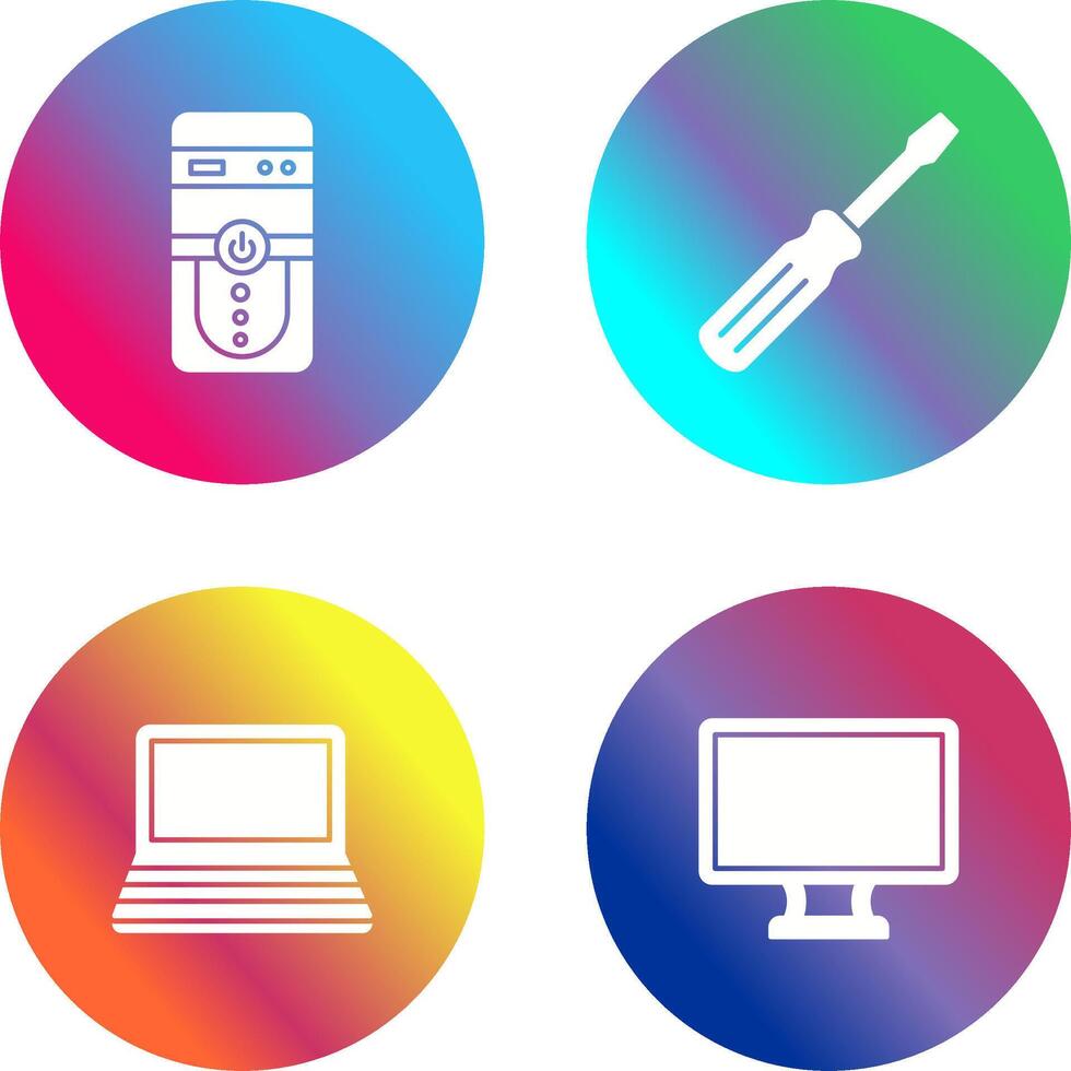 Cpu and Screw driver Icon vector