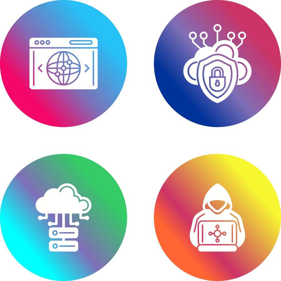 Cloud Security and Website Icon vector