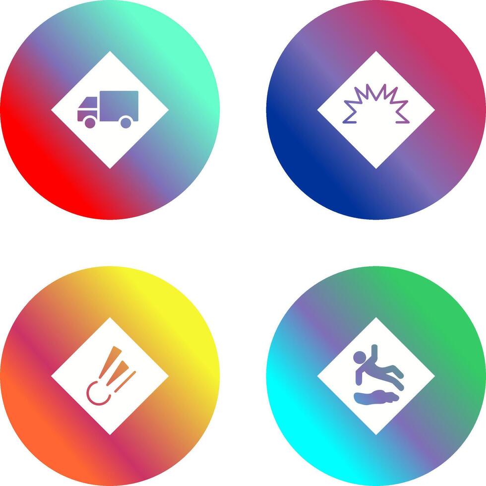 dangerous vehicle and danger of welding Icon vector