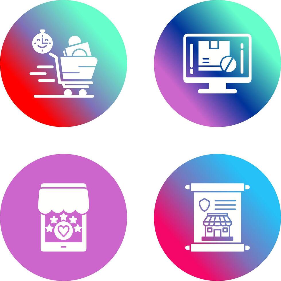Happy Hour and Out of Stock Icon vector