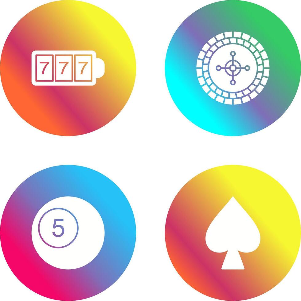 slot machine with sevens and roulette Icon vector