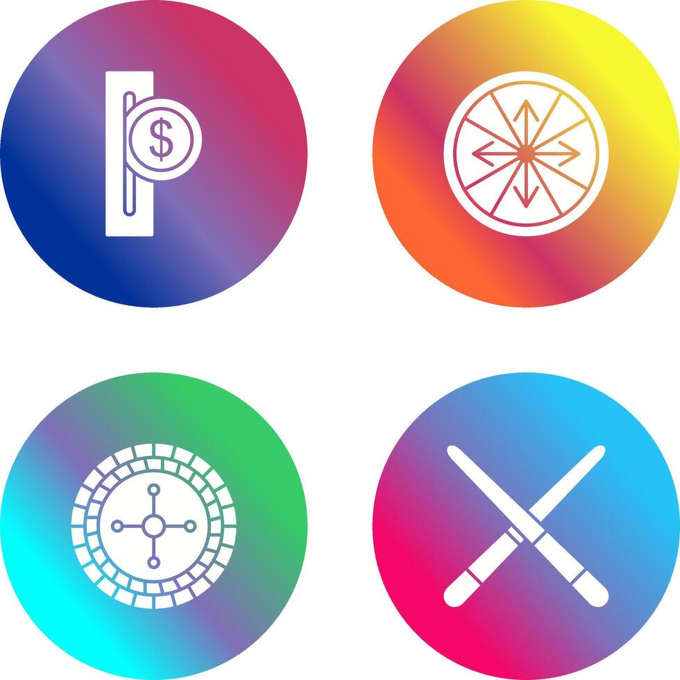 slot for coins and roulette With arrows Icon vector