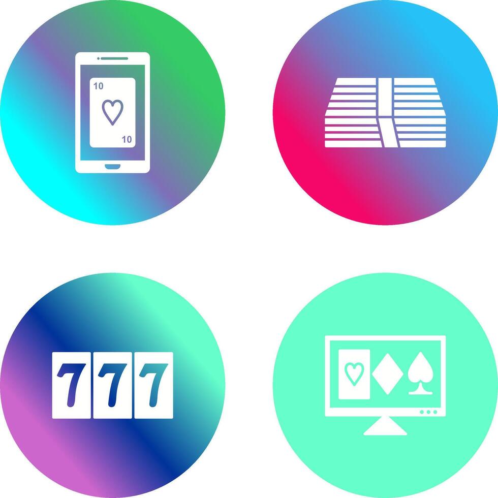 phone gambling and pack of bills Icon vector