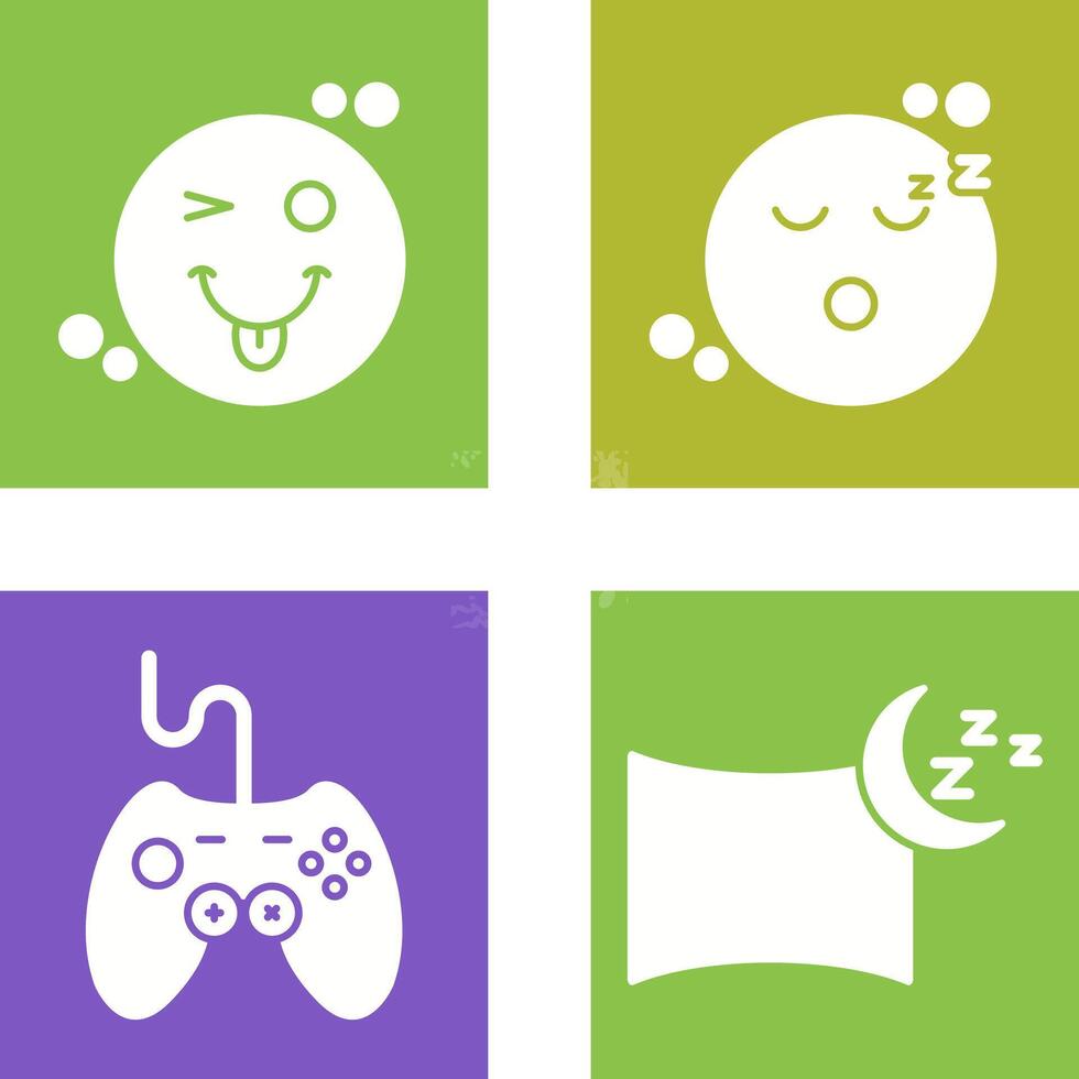 Tongue Out and Sleep Icon vector