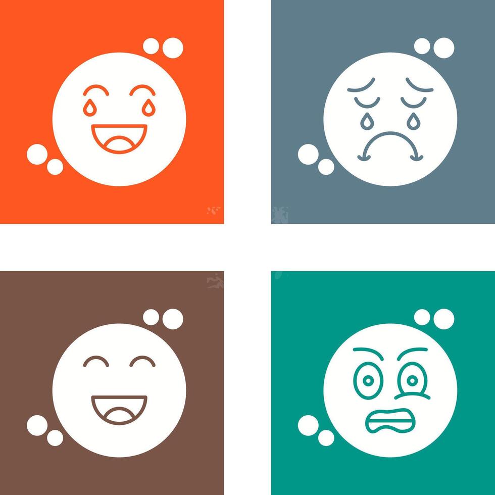 Loughing and Unhappy Icon vector