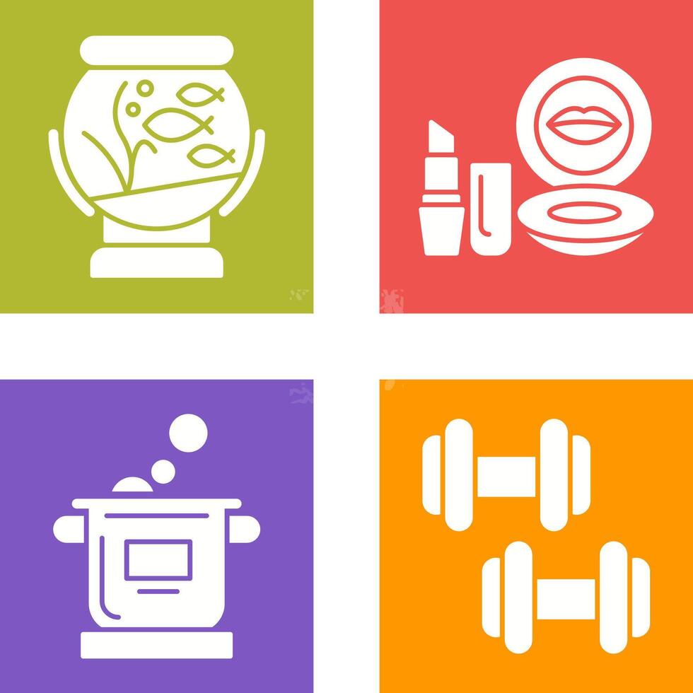 Fishbowl and Makeup Icon vector