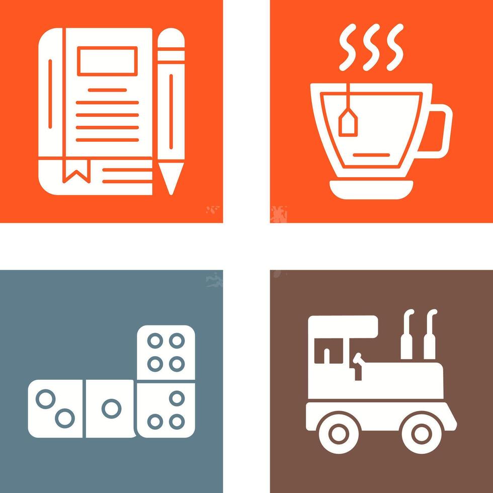 Tea and Diary Icon vector