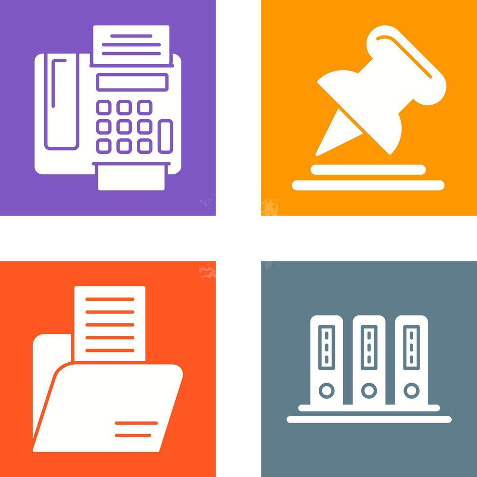 Fax Machine and Pin Icon vector