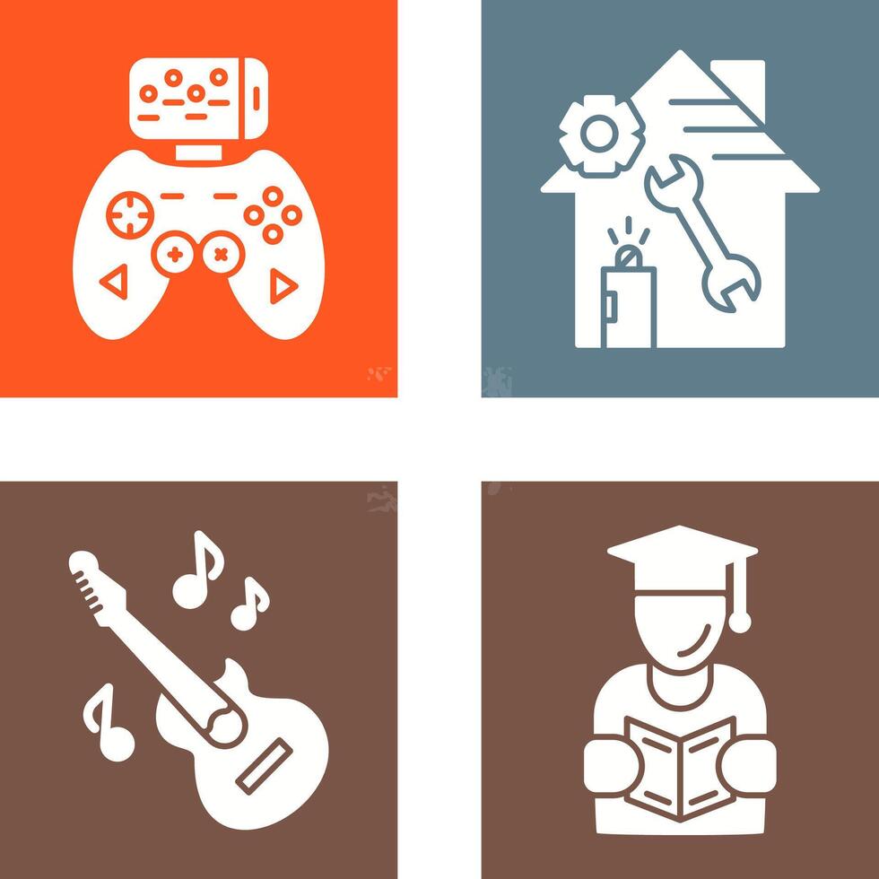 Game Controller and home repair Icon vector