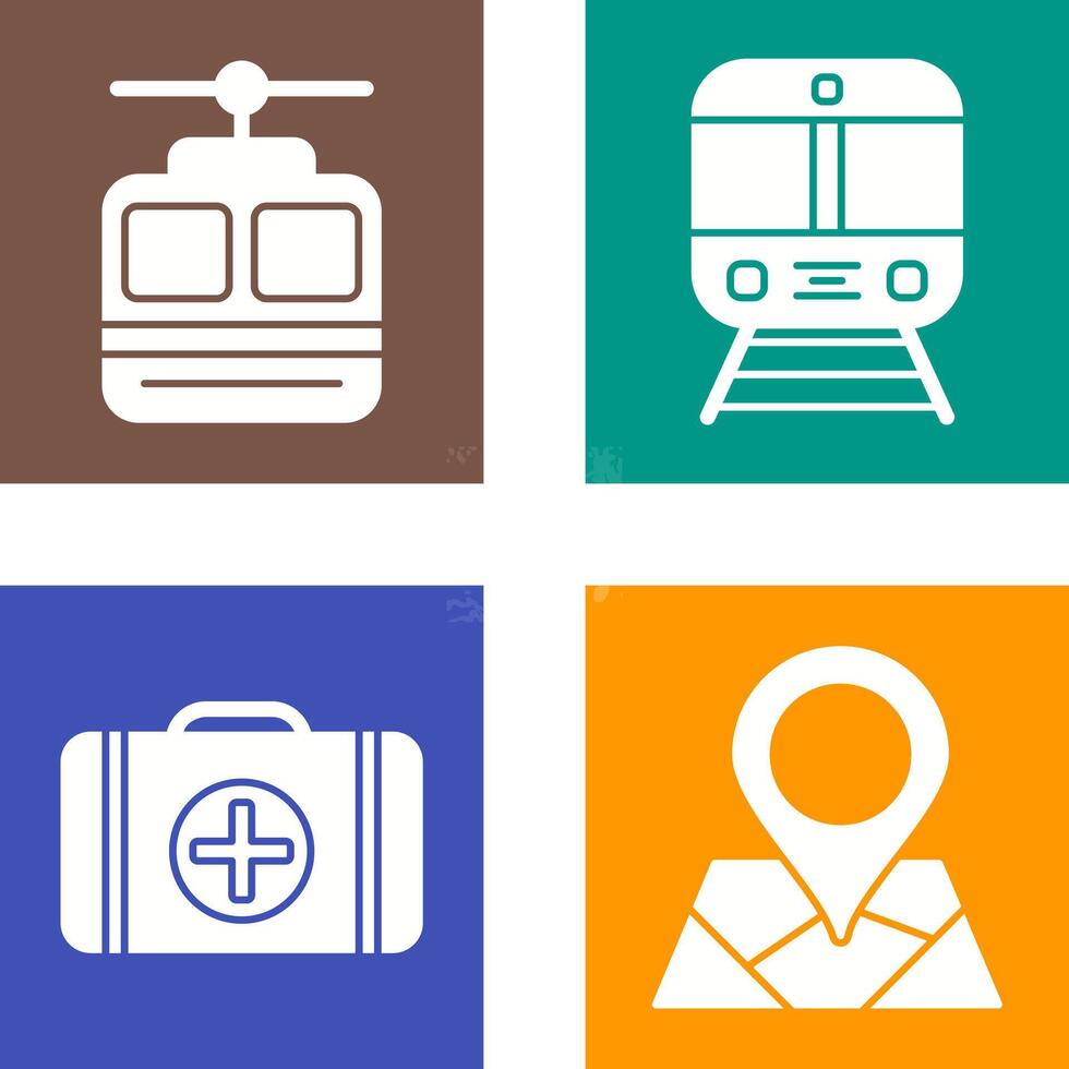 Cable car and Train Icon vector