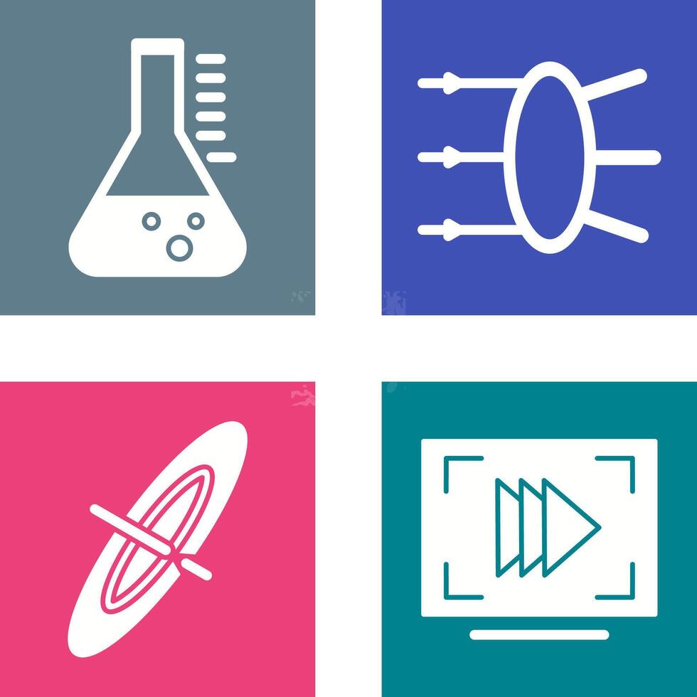 Refraction and beaker Icon vector
