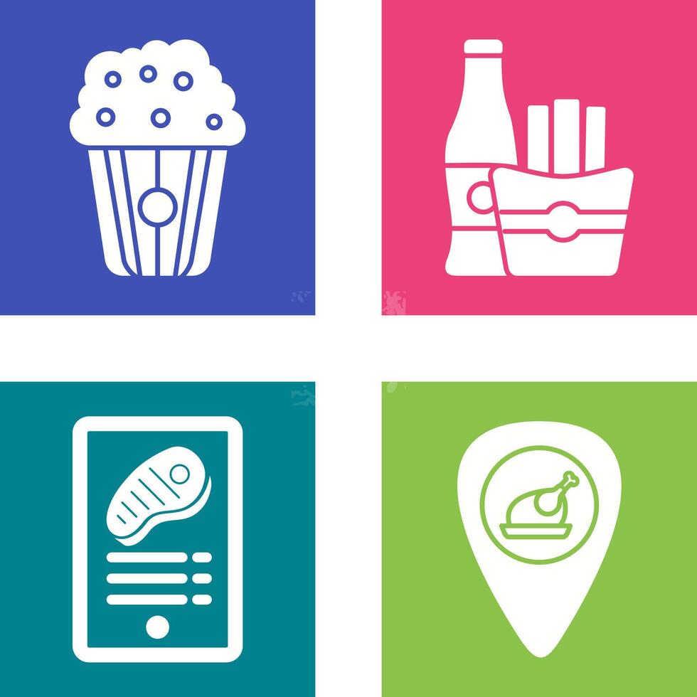 Pop corn and French Icon vector