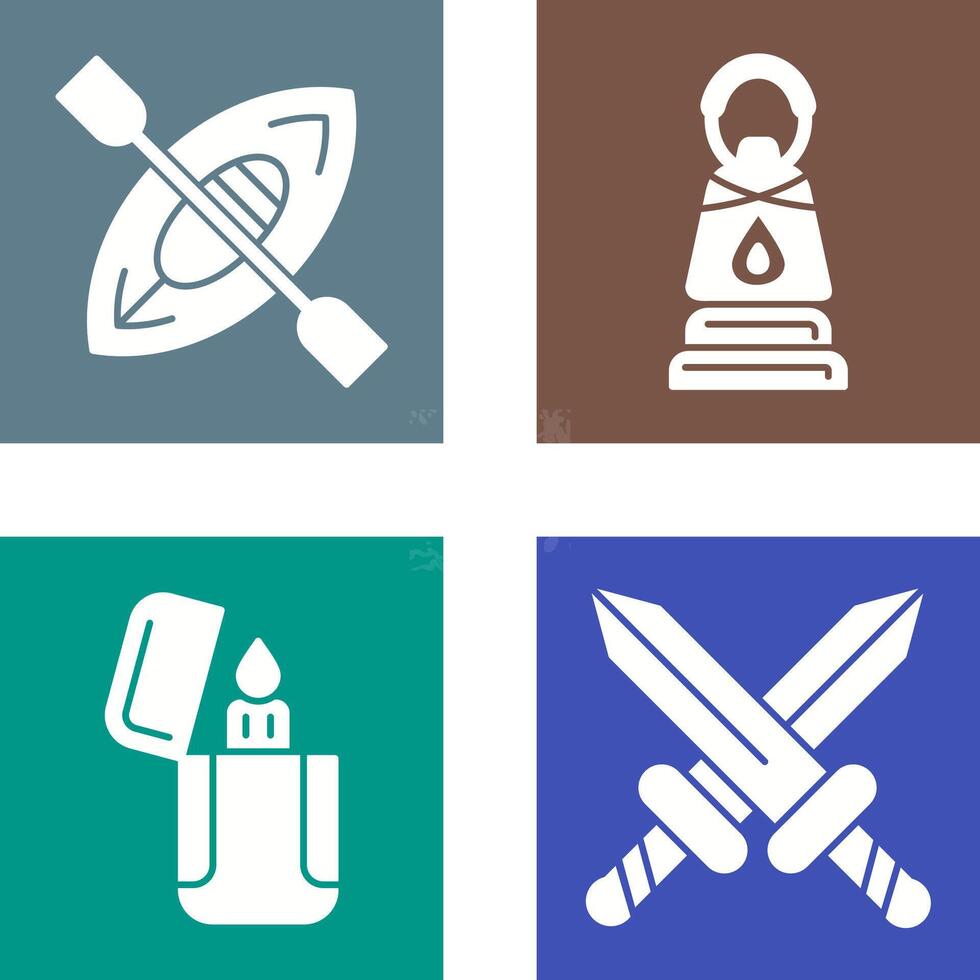 Kayak and Lamp Icon vector